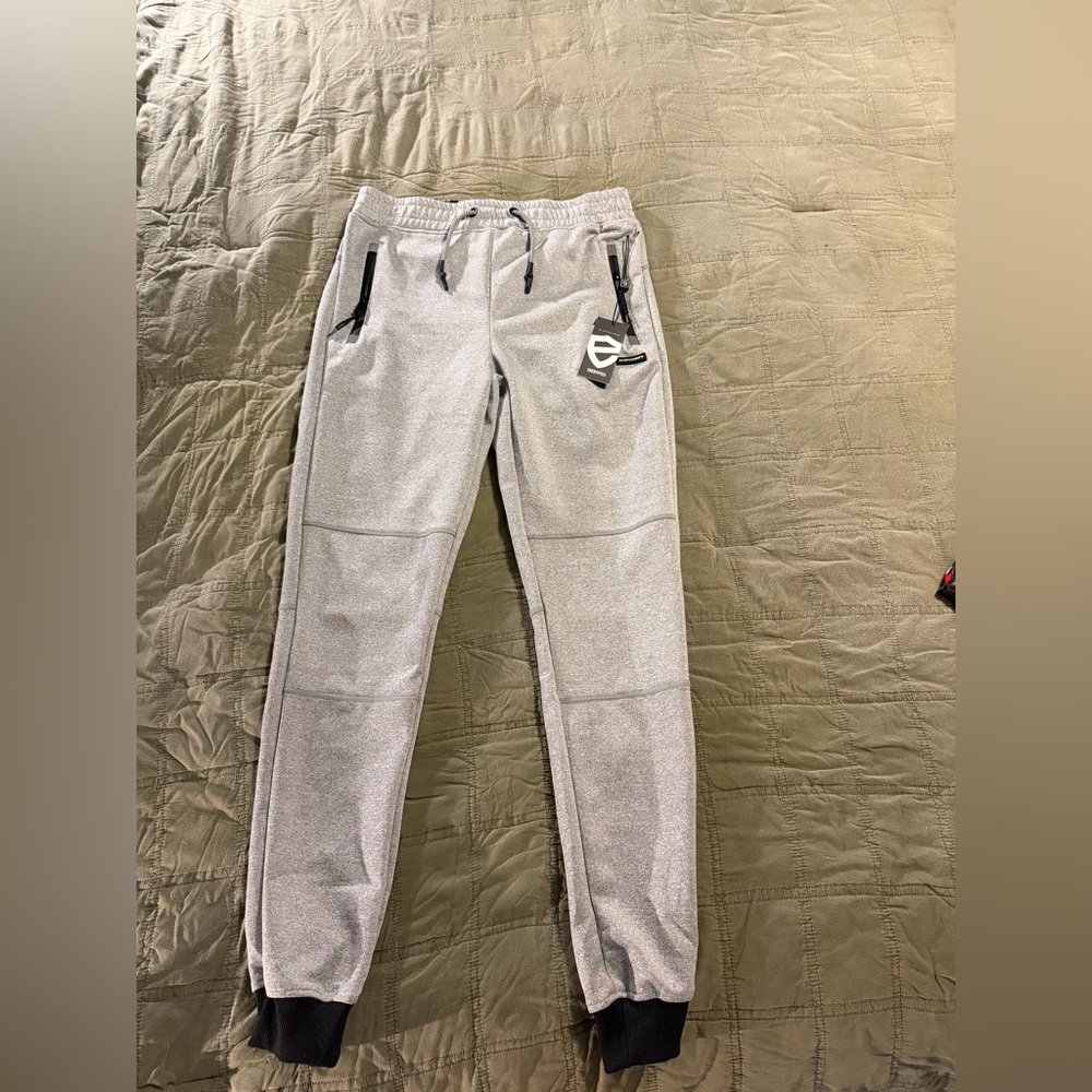 Encrypted Jogger Sweatpants XL Gray Athletic Zip Pocket Lounge Pants NWT